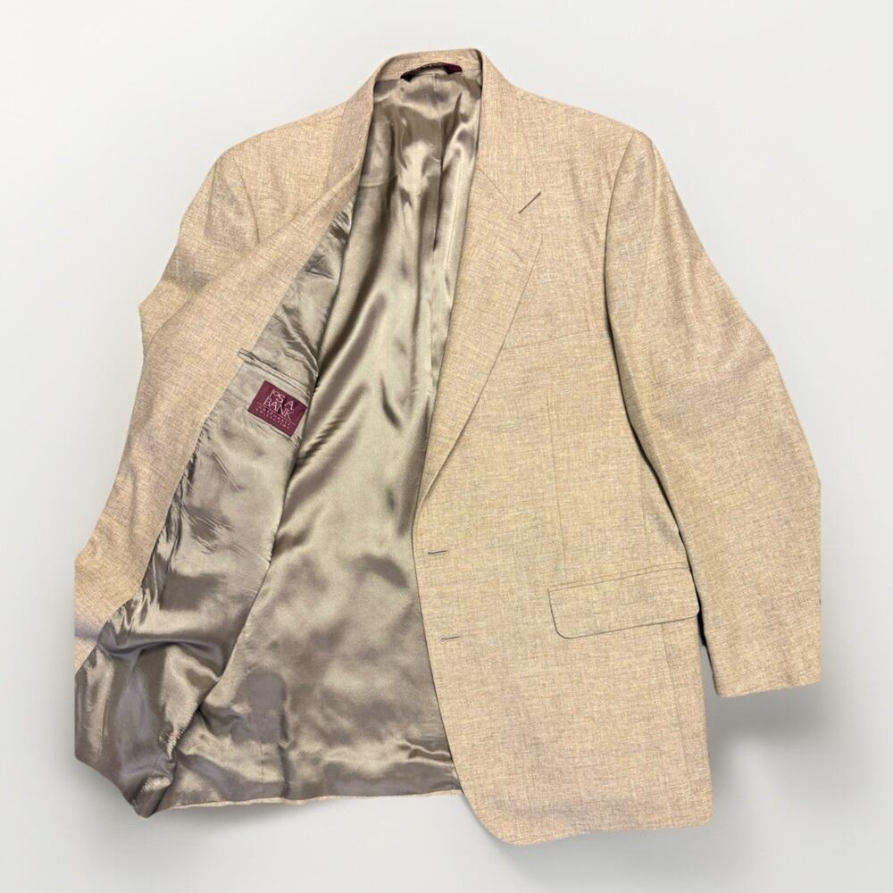 Jos A Bank 46L Men’s Wool Sport Coat Blazer Gold Khaki Poland Classic No Vent - Picture 3 of 13